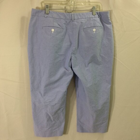 Talbots Signature Pants Cropped Capri Slash Pockets Lavender/Blue Size 14P - Picture 3 of 5